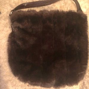 😇😇😇 Large faux mink fur bag
